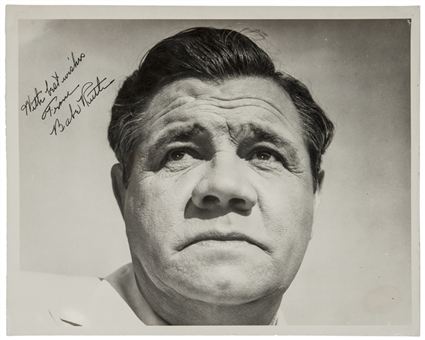 Worlds Finest Babe Ruth Signed and Inscribed Photo (PSA-10) (11x14) From the New York Yankees Own 1948 "Life of Babe Ruth" Scrapbook(PSA/DNA Gem Mint 10)